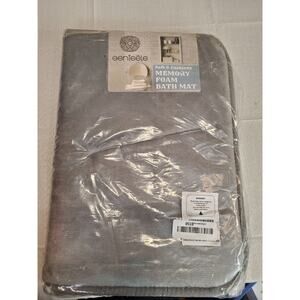 Genteele Memory Foam Bath Mat Soft Non Slip Absorbent Bathroom Rug Gray